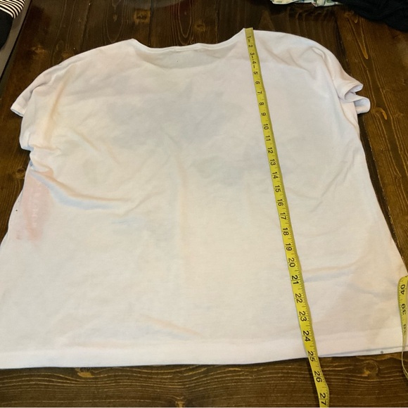 NWT Rebecca Malone White Tee with Blue and Green Floral Accents - Picture 6 of 8